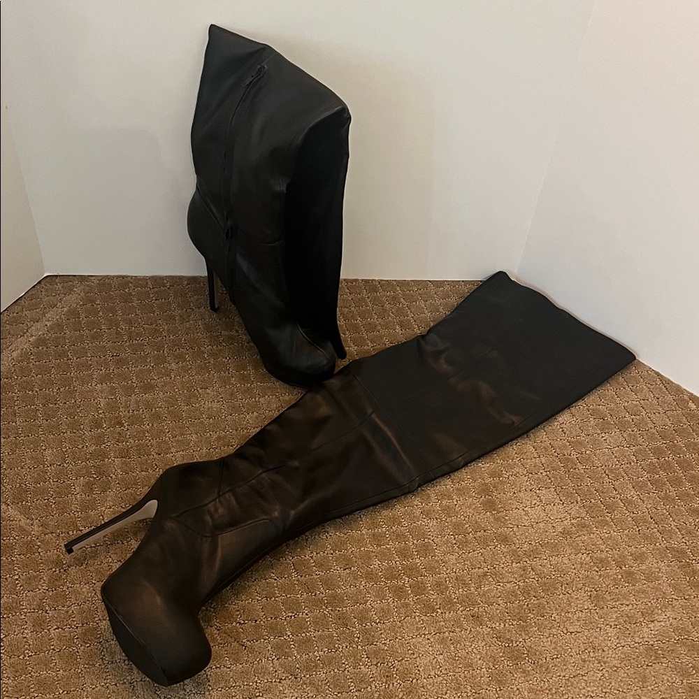 Aldo Black Over the Knee Boots Sz 8